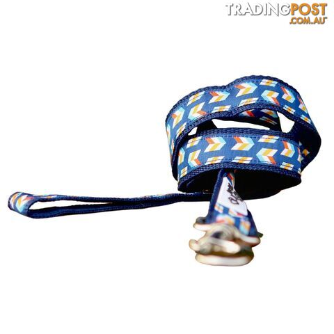 Herringbone Dog Lead / Leash - Hand Made by The Bark Side - TBSLDHERNBLU201.8