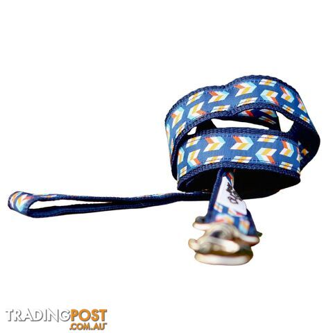 Herringbone Dog Lead / Leash - Hand Made by The Bark Side - TBSLDHERNBLU251.5