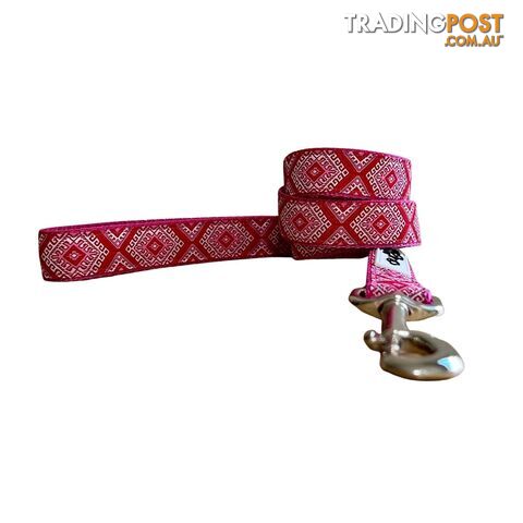 Aztec Dog Lead Leash: Pink Blue - Hand Made by The Bark Side - TBSLDAZTRBLU251.5 - photo 2 of 8