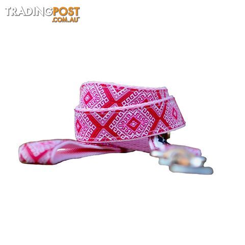 Aztec Dog Lead Leash: Pink Blue - Hand Made by The Bark Side -...