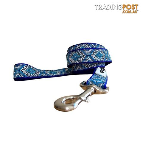 Aztec Dog Lead Leash: Pink Blue - Hand Made by The Bark Side - TBSLDAZTRBLU251.5 - photo 4 of 8
