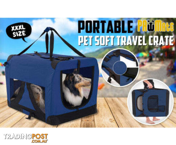 Paw Mate Portable Soft Dog Cage Crate Carrier - V274-PET-02XXXL-BU