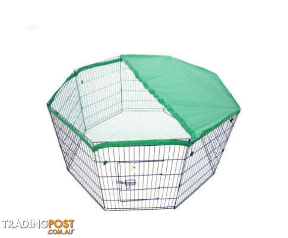 Paw Mate Pet Playpen 8 Panel Foldable Dog Cage + Cover - V274-PET-PP30-PPCV30-GN