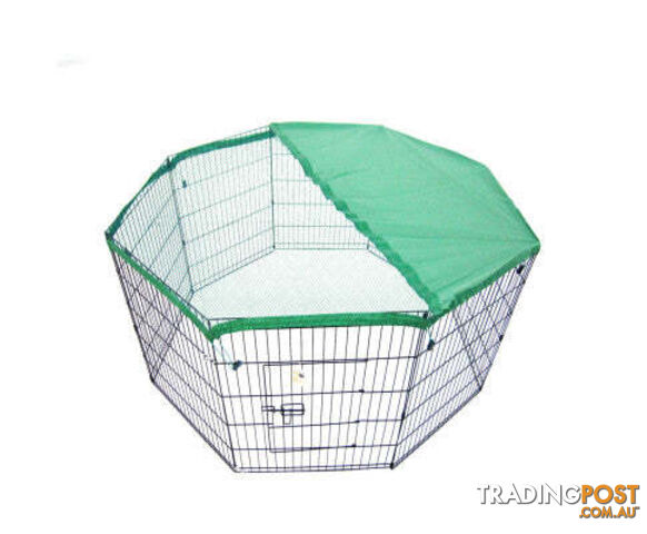 Paw Mate Pet Playpen 8 Panel Foldable Dog Cage + Cover - V274-PET-PP42-PPCV42-GN