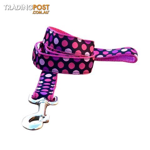 Pink Spot Dog Lead / Dog Leash - Hand Made by The Bark Side - TBSLDPIN251.5