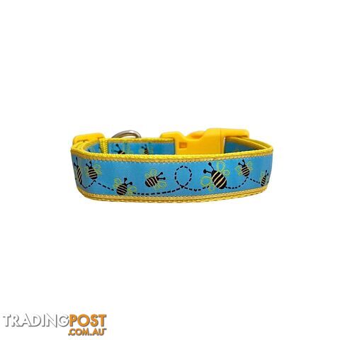 Bumble Bee Dog Collar - Hand Made by The Bark Side - TBSBUMSML