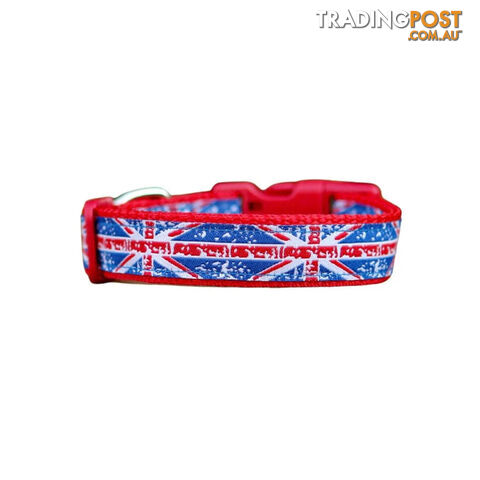 Small Union Jack Dog Collar - Hand Made by The Bark Side - TBSSUJSML - photo 1 of 4