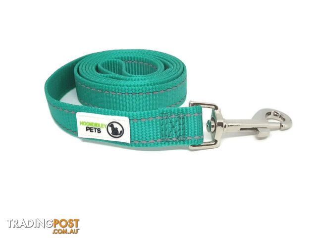 60cm Short Dog Lead Nyon w/Reflective Stitching - Moondidley Pets - MDPLDREFPNK2560