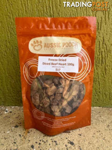 Freeze Dried Diced Beef Heart Training Treats 100g - Aussie Pooch - APBEEHEAFRE