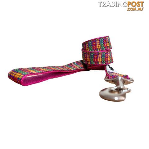 Rainbow Plaid Tartan Dog Lead / Leash - Hand Made by The Bark Side - TBSLDRPTPUR251.5 - photo 2 of 6