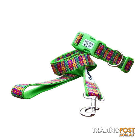 Rainbow Plaid Tartan Dog Lead / Leash - Hand Made by The Bark Side - TBSLDRPTPUR251.5 - photo 4 of 6