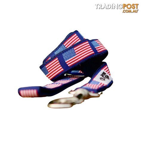 American Flag Dog Lead / Leash - Hand Made by The Bark Side - TBSLDAMF201.2