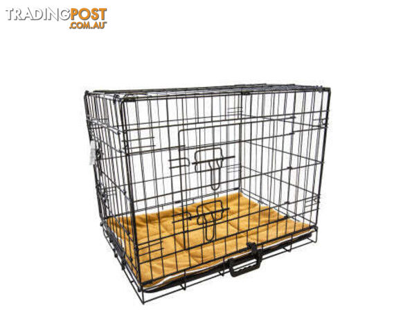 Paw Mate Wire Dog Cage Foldable Crate Kennel with Tray + Cushion Mat Combo - V274-PET-WCCU24-BE