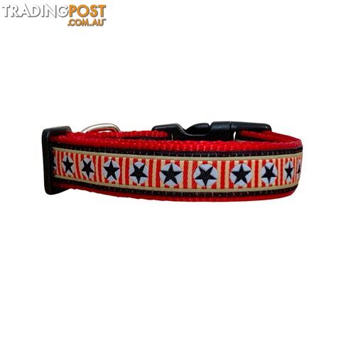 Stars Dog Collar - Hand Made by The Bark Side - TBSSTRXSRED