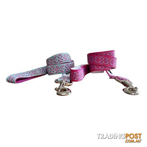 Geometric Flower Dog Lead / Leash - Hand Made by The Bark Side -...