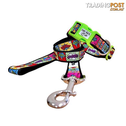 Comic Mania Dog Collar - Hand Made by The Bark Side - TBSCOMXSPNK - photo 2 of 10