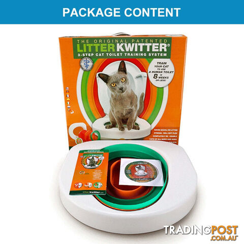 Cat Toilet Training System 3 Step Litter Kwitter Pet Training DVD Instruction - V201-FDZ2021WH8AU