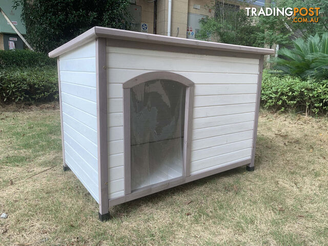 YES4PETS L Timber Pet Dog Kennel House Puppy Wooden Timber Cabin With Stripe...