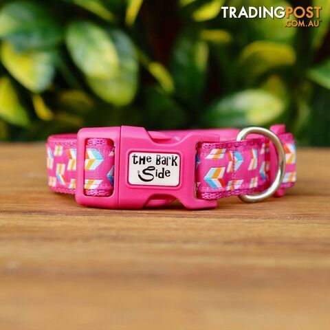Herringbone Dog Collar - Hand Made by The Bark Side - TBSHERSMLDPNK - photo 4 of 10