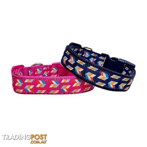Herringbone Dog Collar - Hand Made by The Bark Side - TBSHERSMLDPNK - photo 3 of 10