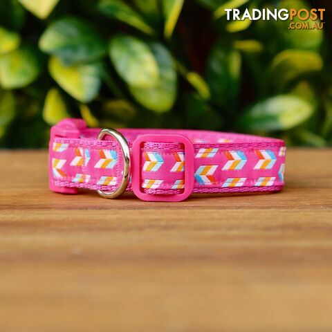 Herringbone Dog Collar - Hand Made by The Bark Side - TBSHERSMLDPNK - photo 5 of 10