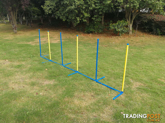 YES4PETS Portable Dog Puppy Training Practice Weave Poles Agility Post Set -...