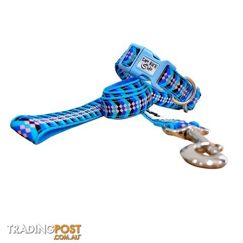 Diamond Chevron - Pink Blue: Dog Lead / Leash - Hand Made by The Bark Side - TBSLDDIARBLU251.2 - photo 5 of 8