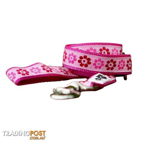 Pink Flower Dog Lead / Leash - Hand Made by The Bark Side - TBSLDPFL201.8