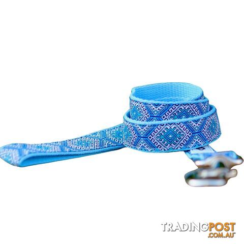 Aztec Dog Lead Leash: Pink Blue - Hand Made by The Bark Side - TBSLDAZTRBLU201.5 - photo 3 of 8