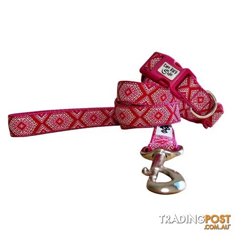Aztec Dog Lead Leash: Pink Blue - Hand Made by The Bark Side - TBSLDAZTRBLU201.5 - photo 5 of 8