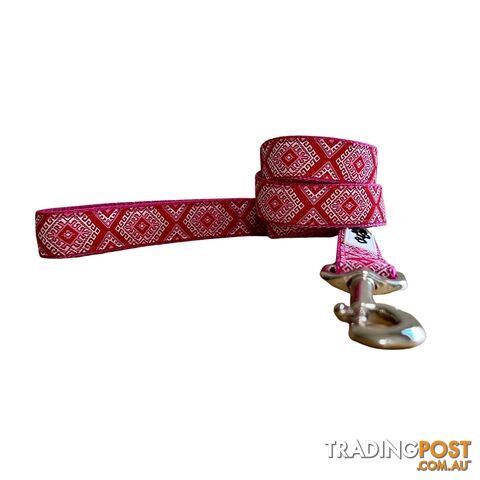 Aztec Dog Lead Leash: Pink Blue - Hand Made by The Bark Side - TBSLDAZTRBLU201.5 - photo 2 of 8