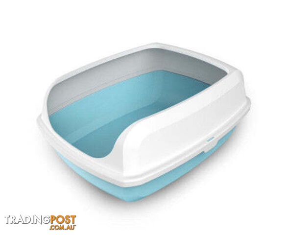 YES4PETS 2 x High Side Large Portable Open Cat Toilet/Litter Box Tray House with Scoop - V278-2-X-MSP-B04-BROWN