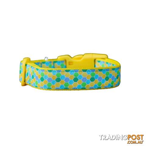 Hexagonal Honeycomb Dog Collar - Hand Made by The Bark Side - TBSHEXSML