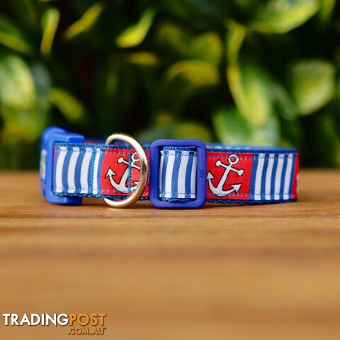 Nautical Dog Collar - Hand Made by The Bark Side - TBSNAUMED
