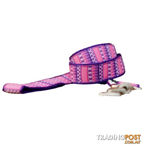 Aztec Dog Lead / Pink / Purple / Dog Leash - Hand Made by The Bark Side - TBSLDAZT201.5 - photo 1 of 2