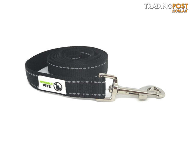 2m Nylon w/Reflective Stitching Dog Lead - Moondidley Pets - MDPLDREFGRN252