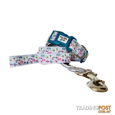 Dragonflies Dog Collar - Hand Made by The Bark Side - TBSDRAMEDDPK - photo 3 of 7