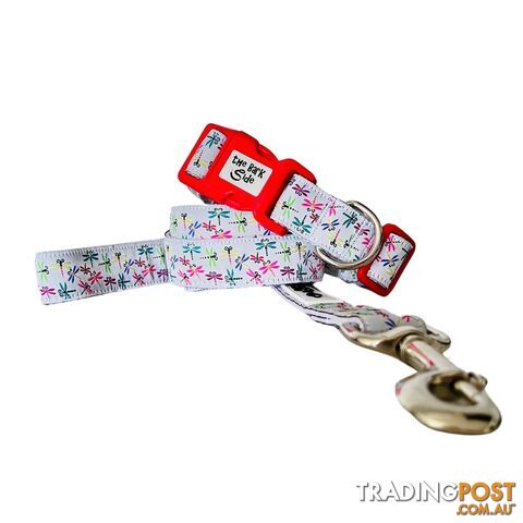 Dragonflies Dog Collar - Hand Made by The Bark Side - TBSDRAMEDDPK - photo 1 of 7