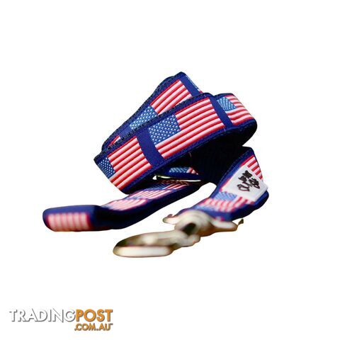 American Flag Dog Lead / Leash - Hand Made by The Bark Side - TBSLDAMF251.8