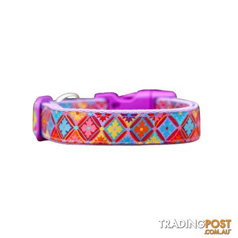 Purple Geometric Dog Collar / XS - L - Hand Made by The Bark Side - TBSGEOSML