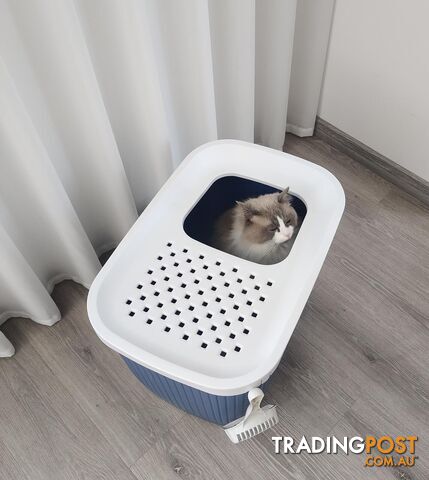 YES4PETS XXL Top Entry Cat Litter Box No Mess Large Enclosed Covered Kitty Tray...