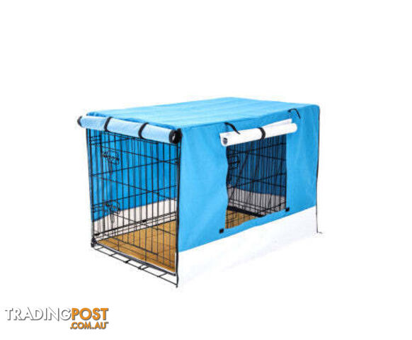 Paw Mate Wire Dog Cage Crate with Tray + Cushion Mat + Cover Combo - V274-PET-WCCVCU36-BU