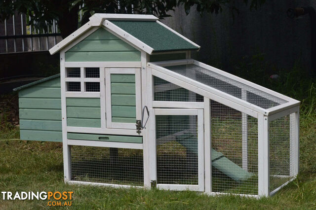 YES4PETS Green Small Chicken coop with nesting box for 2 Chickens / Rabbit Hutch...