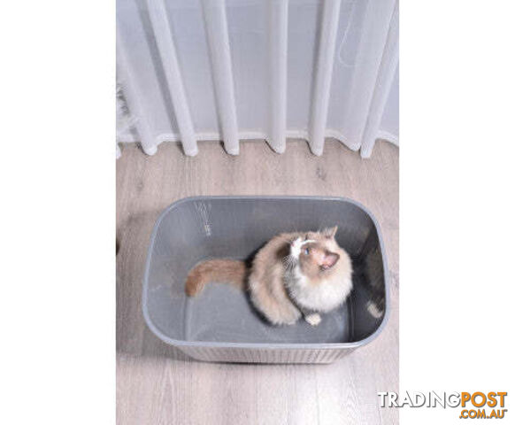 YES4PETS Top Entry Cat Litter Box No Mess Large Enclosed Covered Kitty Tray Grey - V278-AT1007-GREY
