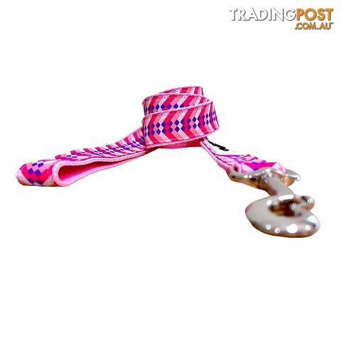 Diamond Chevron - Pink Blue: Dog Lead / Leash - Hand Made by The Bark Side - TBSLDDIADPNK251.2 - photo 2 of 8
