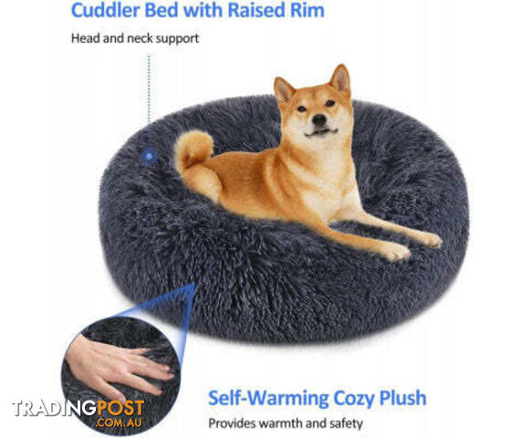 Soft Dog/Cat Bed Round, Washable - V324-PETDB-DGREY-60