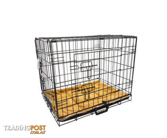 Paw Mate Wire Dog Cage Foldable Crate Kennel with Tray + Cushion Mat Combo - V274-PET-WCCU36-BE