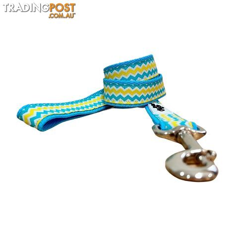 Blue & Yellow Waves Dog Lead / Leash - Hand Made by The Bark Side -...