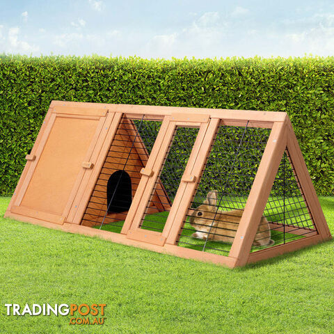 i.Pet Rabbit Hutch 119cm x 51cm x 44cm Chicken Coop Large Run Wooden Cage Outdoor - PET-GT-CAGE-R005