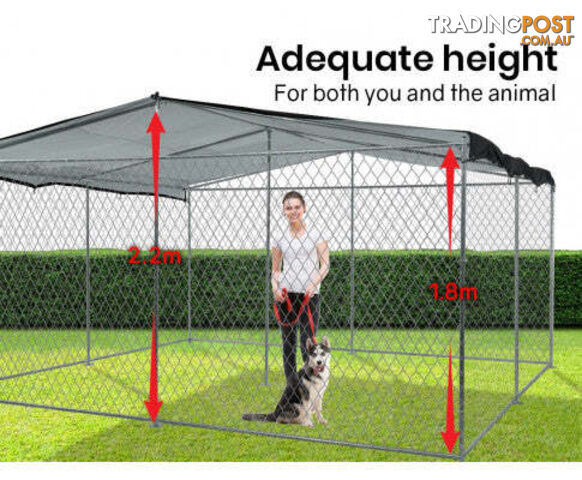 Dog Enclosure Pet Outdoor Playpen Wire Cage Fence with Cover Shade - V219-PETDGENTPA448-48S